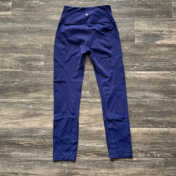 Lululemon high waisted full length blue leggings 4 - Picture 1 of 5